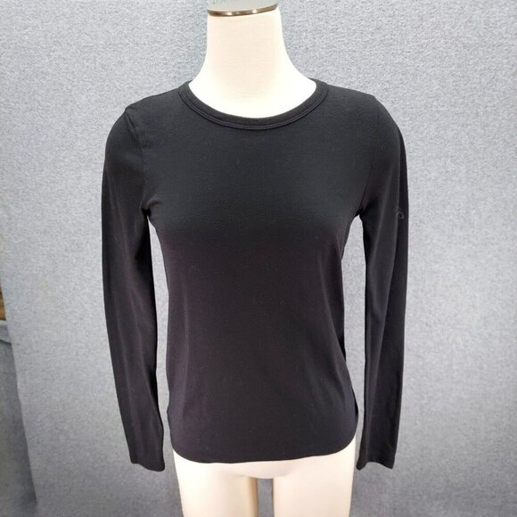J. CREW Womens Long-Sleeve Athleisure Tie-Back Tee in Black Size Size  Small - Picture 1 of 10